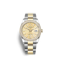 Rolex Datejust 36 Stainless Steel / Yellow Gold / Diamond / Champagne - Palm / Jubilee (126283RBR-0024)