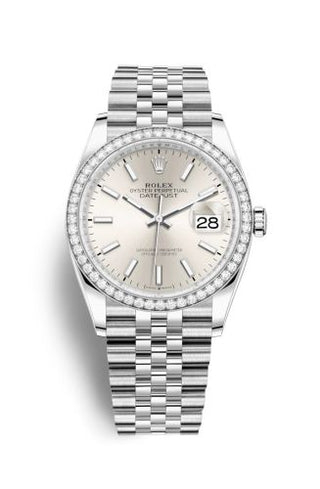 Rolex - 126284RBR-0005  Datejust 36 Stainless Steel / Diamond / Silver / Jubilee