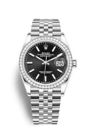 Rolex - 126284RBR-0007  Datejust 36 Stainless Steel / Diamond / Black / Jubilee