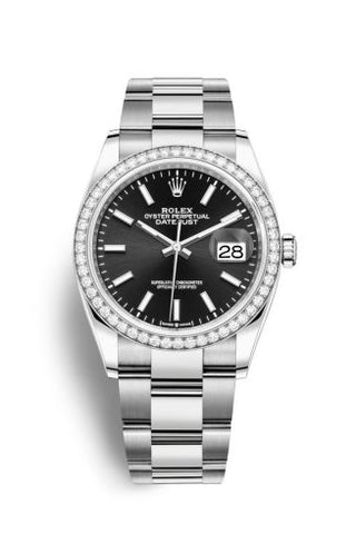 Rolex - 126284RBR-0008  Datejust 36 Stainless Steel / Diamond / Black / Oyster