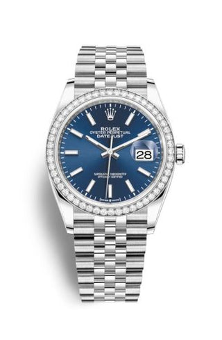 Rolex - 126284RBR-0009  Datejust 36 Stainless Steel / Diamond / Blue / Jubilee