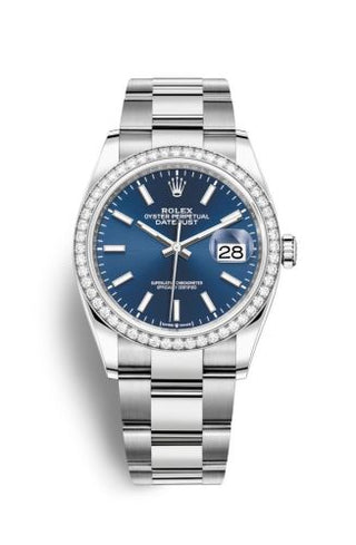 Rolex - 126284RBR-0010  Datejust 36 Stainless Steel / Diamond / Blue / Oyster