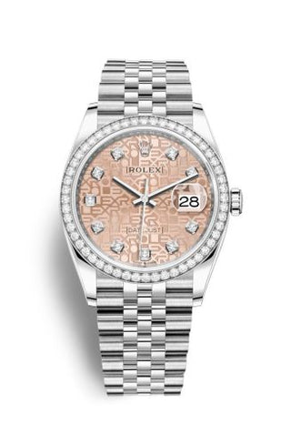 Rolex - 126284RBR-0015  Datejust 36 Stainless Steel / Diamond / Pink Jubilee / Jubilee