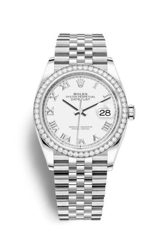 Rolex - 126284RBR-0017  Datejust 36 Stainless Steel / Diamond / White Roman / Jubilee