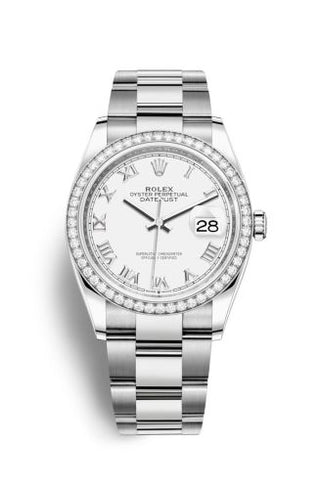 Rolex - 126284RBR-0018  Datejust 36 Stainless Steel / Diamond / White Roman / Oyster