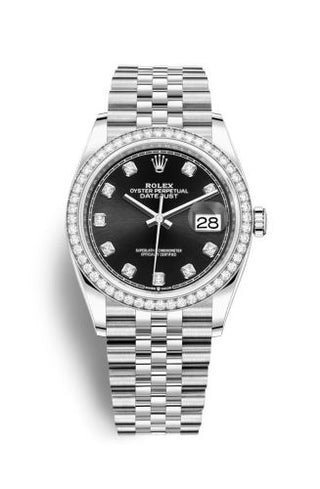 Rolex - 126284RBR-0019  Datejust 36 Stainless Steel / Diamond / Black-Diamond / Jubilee