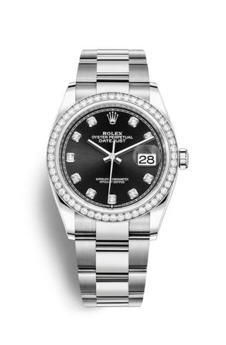 Rolex - 126284RBR-0020  Datejust 36 Stainless Steel / Diamond / Black-Diamond / Oyster