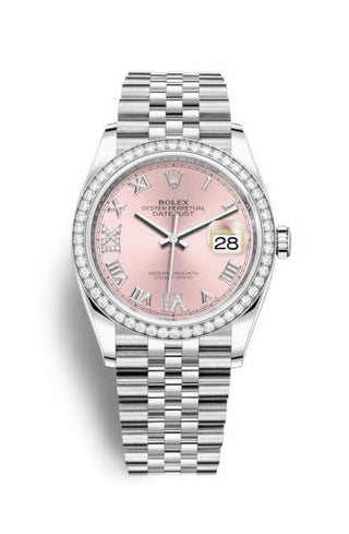 Rolex - 126284RBR-0023  Datejust 36 Stainless Steel / Diamond / Pink Roman-Diamonds / Jubilee