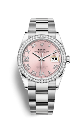 Rolex - 126284RBR-0024  Datejust 36 Stainless Steel / Diamond / Pink Roman-Diamonds / Oyster