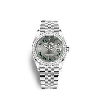 Rolex - 126284RBR-0037  Datejust 36 Stainless Steel / Diamond / Slate - Roman / Jubilee