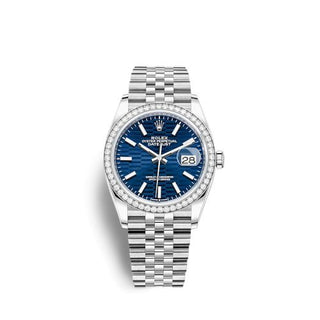 Rolex - 126284RBR-0041  Datejust 36 Stainless Steel / Diamond / Blue - Fluted / Jubilee