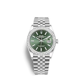 Rolex - 126284RBR-0043  Datejust 36 Stainless Steel - Diamond / Green / Jubilee