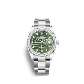 Rolex - 126284RBR-0048  Datejust 36 Stainless Steel - Diamond / Green - Palm - Diamond / Oyster