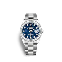 Rolex Datejust 36 Stainless Steel - Diamond / Blue - Fluted - Diamond / Jubilee (126284RBR-0050)