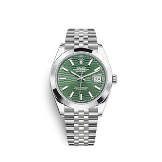 Rolex - 126300-0022  Datejust 41 Stainless Steel Smooth / Jubilee / Green - Fluted