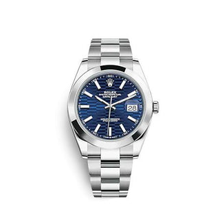 Rolex - 126300-0023  Datejust 41 Stainless Steel Smooth / Oyster / Blue - Fluted