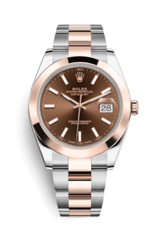 Rolex - 126301-0001  Datejust 41 Rolesor Everose Smooth / Oyster / Chocolate