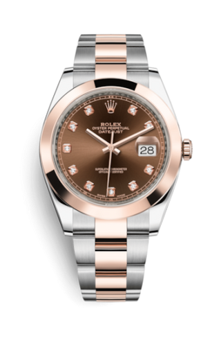 Rolex - 126301-0003  Datejust 41 Rolesor Everose Smooth / Oyster / Chocolate - Diamond