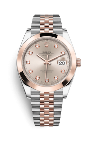 Rolex - 126301-0008  Datejust 41 Rolesor Everose Smooth / Jubilee / Sundust - Diamond