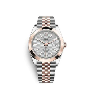 Rolex - 126301-0018  Datejust 41 Rolesor Everose - Smooth / Jubilee / Silver - Fluted