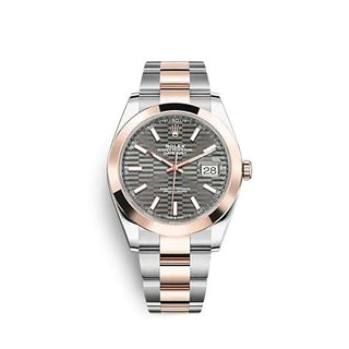 Rolex - 126301-0019  Datejust 41 Rolesor Everose - Smooth / Oyster / Slate - Fluted