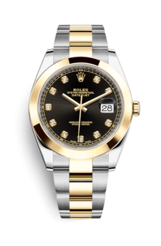 Rolex - 126303-0005  Datejust 41 Rolesor Yellow Smooth / Oyster / Black - Diamond