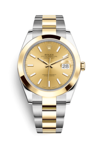 Rolex - 126303-0009  Datejust 41 Rolesor Yellow Smooth / Oyster / Champagne