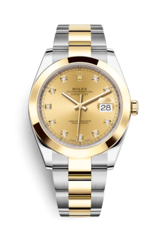 Rolex - 126303-0011  Datejust 41 Rolesor Yellow Smooth / Oyster / Champagne - Diamond