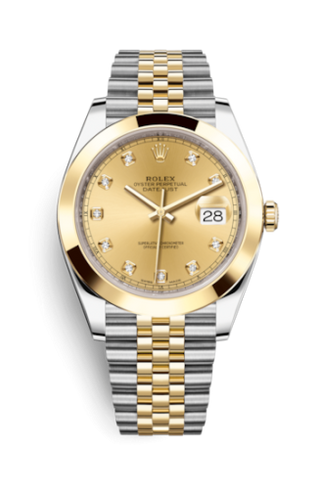 Rolex - 126303-0012  Datejust 41 Rolesor Yellow Smooth / Jubilee / Champagne - Diamond