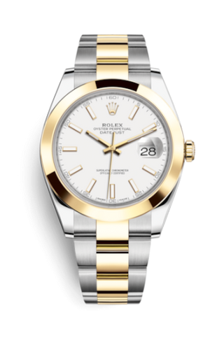 Rolex - 126303-0015  Datejust 41 Rolesor Yellow Smooth / Oyster / White