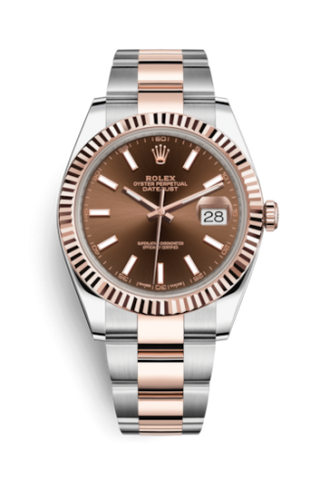 Rolex - 126331-0001  Datejust 41 Rolesor Everose Fluted / Oyster / Chocolate