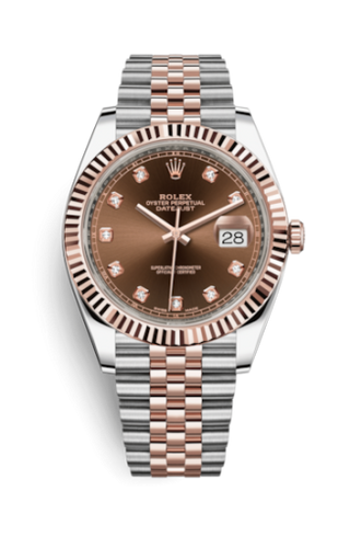 Rolex - 126331-0004  Datejust 41 Rolesor Everose Fluted / Jubilee / Chocolate - Diamond