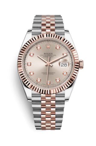 Rolex - 126331-0008  Datejust 41 Rolesor Everose Fluted / Jubilee / Sundust - Diamond