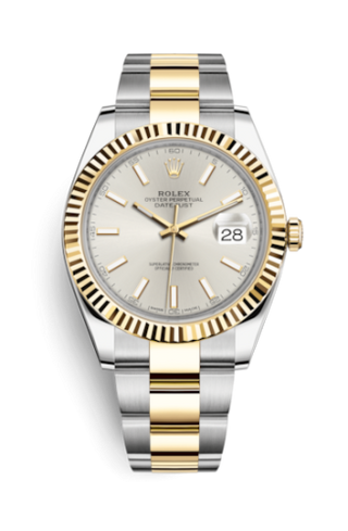 Rolex - 126333-0001  Datejust 41 Rolesor Yellow Fluted / Oyster / Silver