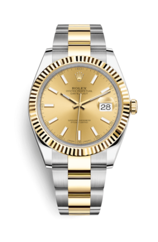 Rolex - 126333-0009  Datejust 41 Rolesor Yellow Fluted / Oyster / Champagne