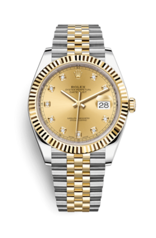 Rolex - 126333-0012  Datejust 41 Rolesor Yellow Fluted / Jubilee / Champagne - Diamond