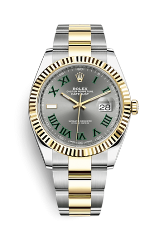 Rolex - 126333-0019  Datejust 41 Rolesor Yellow Fluted / Oyster / Slate - Roman