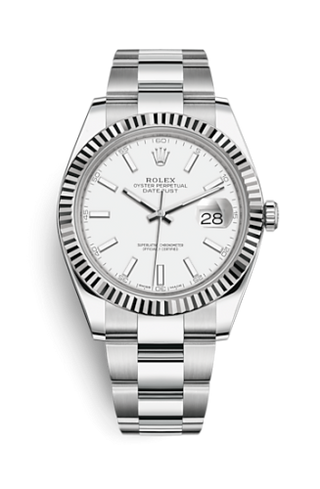 Rolex - 126334-0009  Datejust 41 Stainless Steel Fluted / Oyster / White