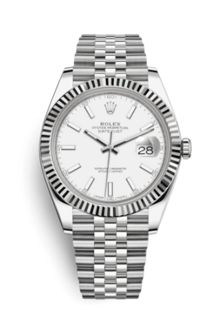 Rolex - 126334-0010  Datejust 41 Stainless Steel Fluted / Jubilee / White