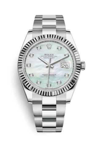 Rolex - 126334-0019  Datejust 41 Stainless Steel Fluted / Oyster / MOP Diamond