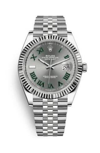 Rolex - 126334-0022  Datejust 41 Stainless Steel Fluted / Slate - Roman / Jubilee