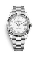 Rolex Datejust 41 Stainless Steel Fluted / White - Roman / Jubilee (126334-0023)