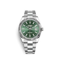 Rolex Datejust 41 Stainless Steel Smooth / Oyster / Green - Fluted (126334-0027)