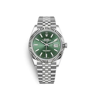 Rolex - 126334-0028  Datejust 41 Stainless Steel - Fluted / Green / Jubilee