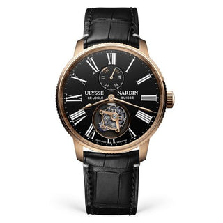 Ulysse Nardin - 1282-310LE-2AE-175/1A  Marine Torpilleur Tourbillon Rose Gold / Black Enamel / Alligator