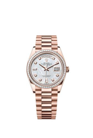 Rolex - 128395TBR-0006  Day-Date 36 Everose Gold - Baguette / MOP - Diamond / President