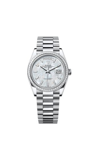 Rolex - 128396TBR-0022  Day-Date 36 Platinum - Baguette / MOP - Baguette / President