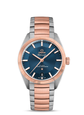 Omega - 130.20.39.21.03.001  Globemaster Stainless Steel / Sedna Gold / Blue / Bracelet