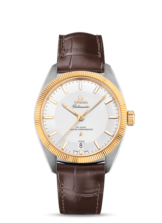 Omega - 130.23.39.21.02.001  Globemaster Stainless Steel / Yellow Gold / Silver / Alligator