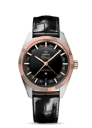 Omega - 130.23.41.22.01.001  Globemaster Annual Calendar Stainless Steel / Sedna Gold / Black